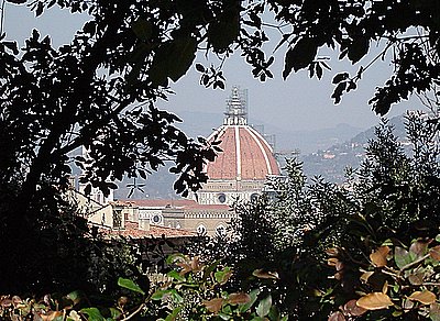 Duomo (400Wx292H) - Another view of the Duomo, through the trees. 