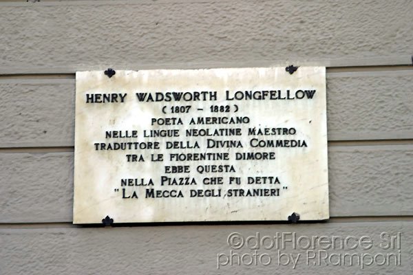 Henry W. LongFellow (600Wx400H) - Henry Wadsworth LongFellow, the translator of the Divine Comedy lived in Santa Maria Novella Square...(Photo by Paolo Ramponi) 